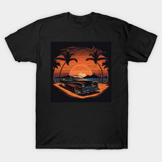 sunset classic car T-Shirt by Jason